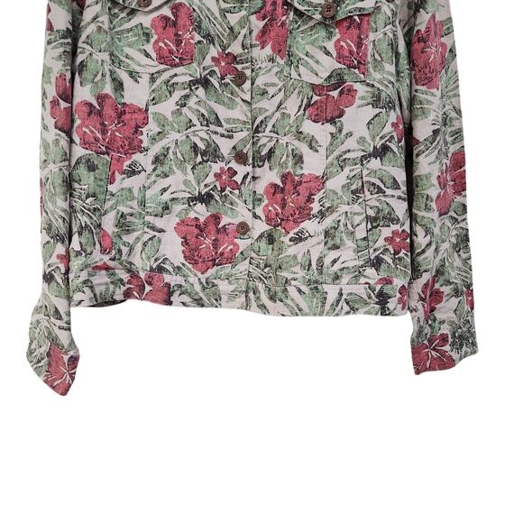 Charter Club Linen Floral Shirt Jacket Button Front Tropical Muticolor Size XL - Picture 4 of 9